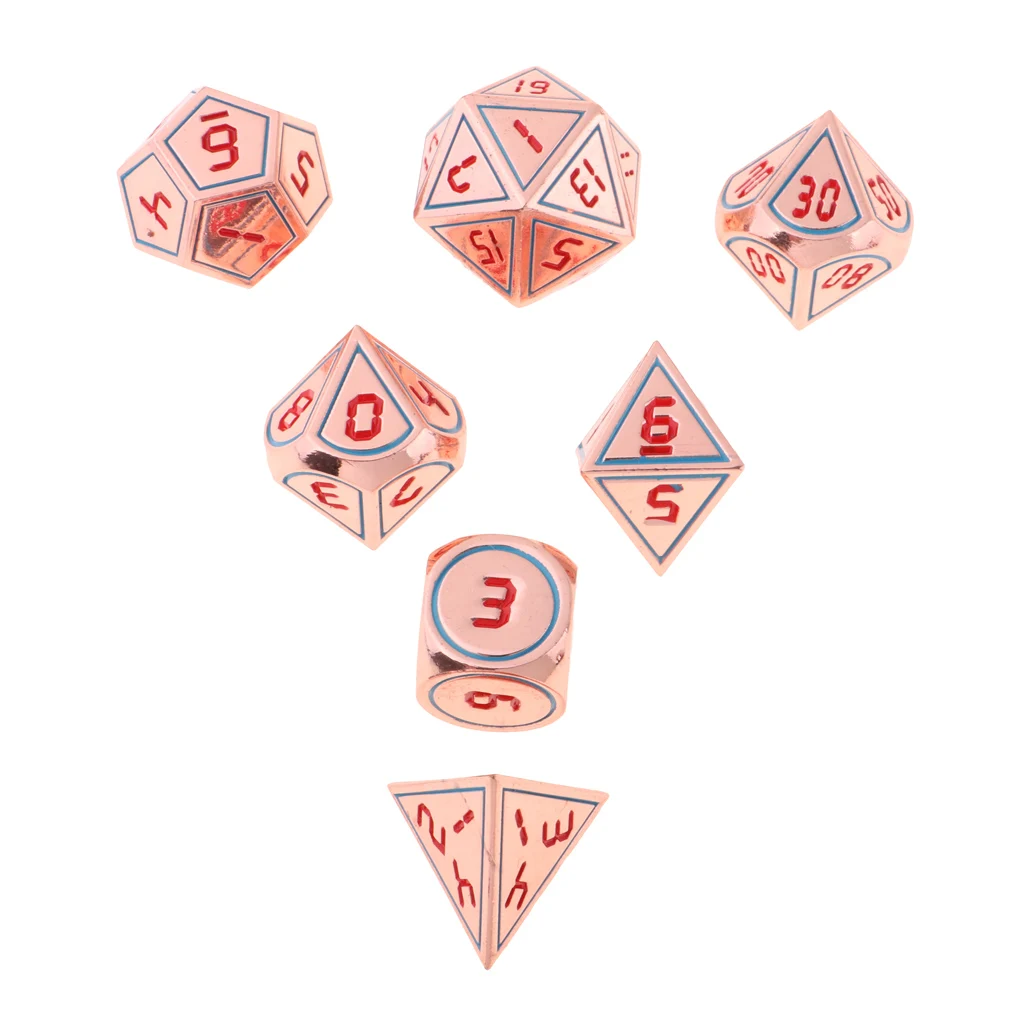 7pcs Mulit-sided Dice Polyhedral Dices Set D4 D6 D8 D10 D12 D20 for D&D RPG Role Playing Board Game Accessories