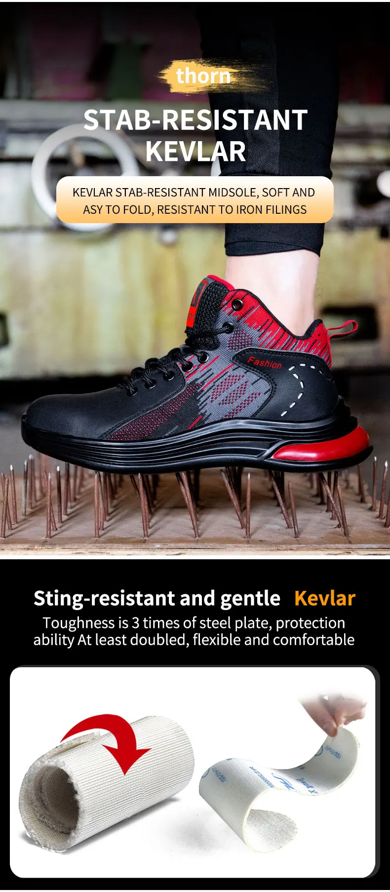 GUGLNGO Safety Shoes Work