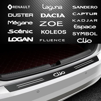

For Renault Megane 2 3 Duster Logan Clio Laguna 2 Captur Car Styling Carbon Fiber Trunk Guard Plate Rear Bumper Protect Sticker