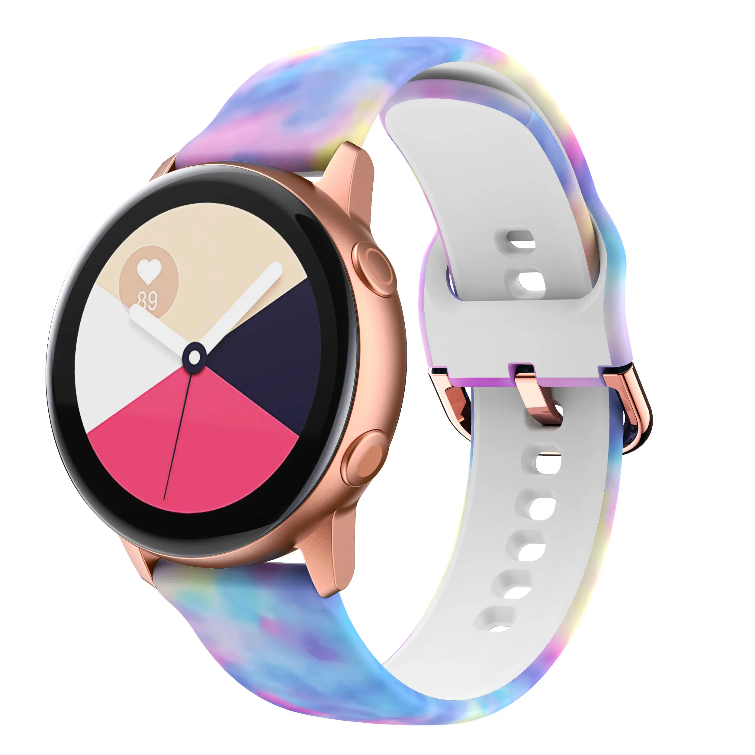 Women's Vibrant Sport Silicone Watch Strap - Colorful Printed Design