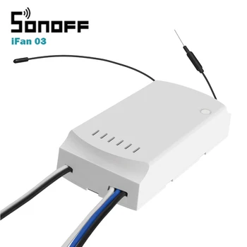 

SONOFF IFan03 WiFi Ceiling Fan And Light Controller with RM433 RF Remote Controller and Base Smart Switch