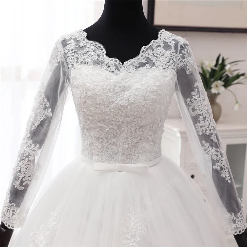manga longa vestidos de novia 2021 branco