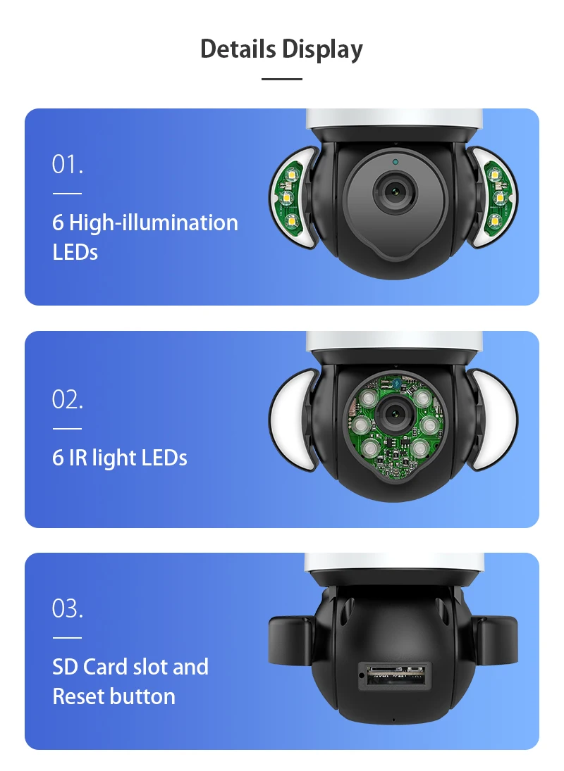 INQMEGA TUYA Alexa Smart Voice Camera Supports Google Homepage, Wired and Wireless Dual Connection Web Camera, Waterproof CCTV