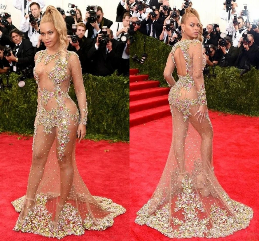 Sexy Beaded Evening Dress 2020 Beyonce 