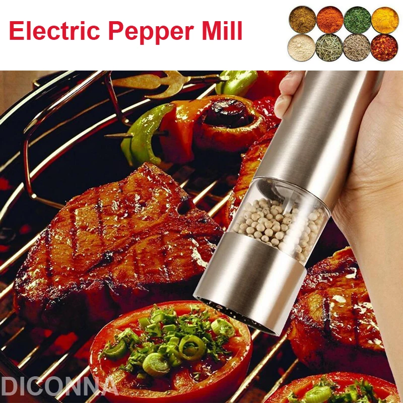 Electric Salt Spice Herb Pepper Grinder Mills Grinder Black Salt And Pepper Grinders Electric Pepper Mill Kitchen Tool