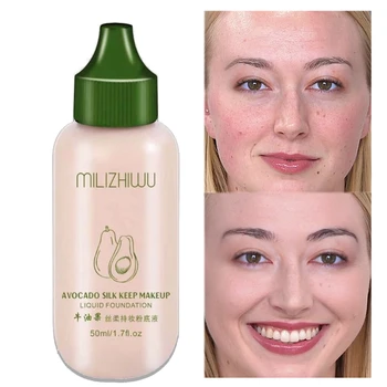 

Avocado Liquid Foundation Waterproof Full Coverage Face Corrector Concealer Cream Matte Base Bb Long-lasting Makeup Korean