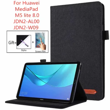 

Ultra Slim Case For Huawei MediaPad M5 lite 8.0 JDN2-AL00 JDN2-W09 Tablet PC stand cover for huawei M5 lite 8 inch case+Film+Pen
