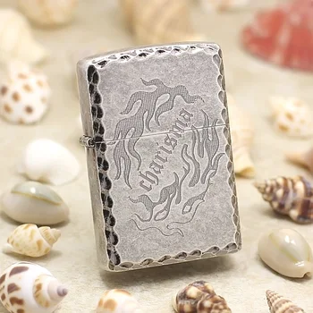

Genuine Zippo oil lighter copper windproof Antique copper 3D Glamour flame cigarette Kerosene lighters anti-counterfeiting code