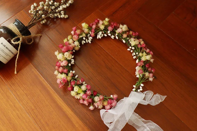 Pink Дышащие белые цветочные короны, диадемы, повязки для волос, романтические, сладкие, Gardland, женские свадебные аксессуары для волос для невесты, подружек невесты - Цвет: Pink