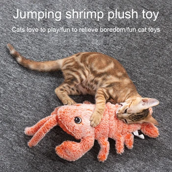 

Pet Plush Toy Electric Simulation Jump Lobster Gnawing Teeth Cleaning Attract Cat's Attention Pet Supply High Quality