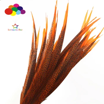 

Natural 50-80CM(20-32 inches) pheasant cover tail feathers dyed orange 30-100PCSDIY decoration craft jewelry drama head feathers