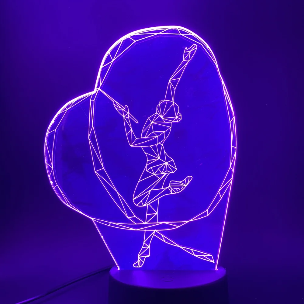 

Gymnastics Ribbon Dance Girl 3d Led Night Light Color Changing Touch Switch Nightlight for Baby Bedroom Bedside Table Lamp 3d