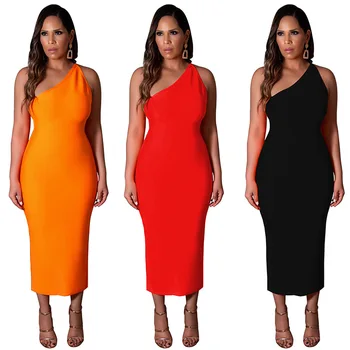 

OWLPRINCESS 2020 Spring Women's New Tight Sleeveless off-Shoulder Dress