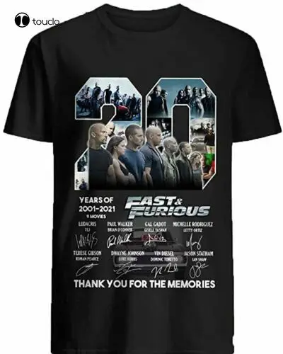 Veloce E Furious 20 Anni Del 2001 - 2021 Grazie T-Shirt Cotone Taglia S-3Xl T-Shirt