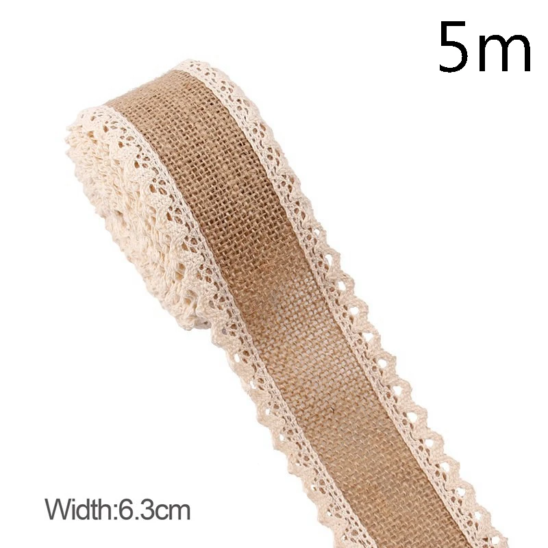5m Style 13 QIFU 2/5M из натурального джута ленты в декорированном мешковиной горшке джутовое кружево декорированном мешковиной горшке ленты из натурального джута Свадебные украшения рустикальная Свадьба Центральные рустикальная свадьба - Цвет: 5m Style 13