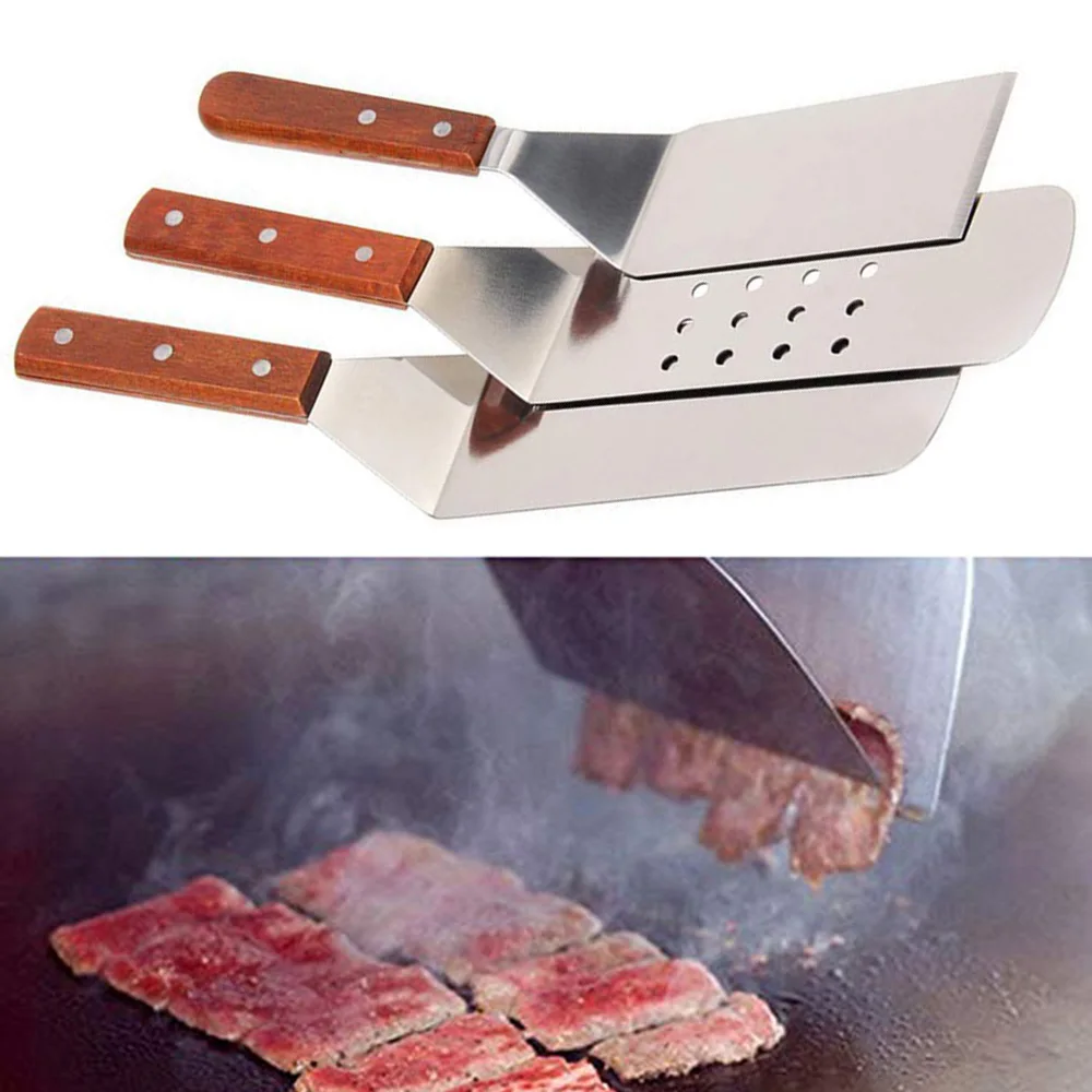 3pcs,Stainless Steel Cooking Spatula Kitchen Cookware Accessories Barbecue Tool Cooking Shovel Stainless Steel
