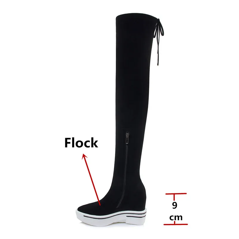 FEDONAS Winter Platform Boots Warm Flock Women Over The Knee High Boots Party Night Club Shoes Woman Wedges Long Boots