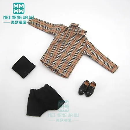 Blyth clothe модная клетчатая рубашка, короткая футболка, шорты, кожаная обувь для Blyth Azone 1/6 аксессуары для кукол - Цвет: XB--032--E---T