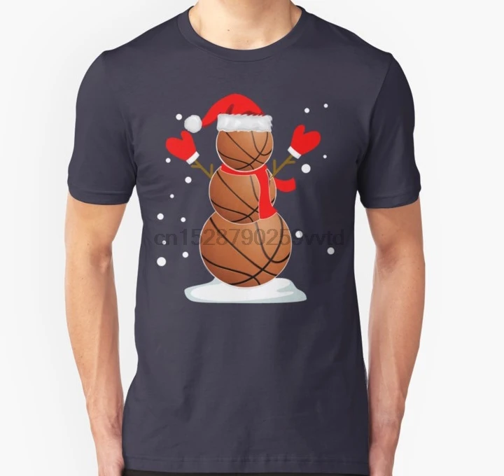 Мужская футболка забавные мячи в корзине Снеговик Рождество унисекс футболка wo Мужская футболка тройники топ