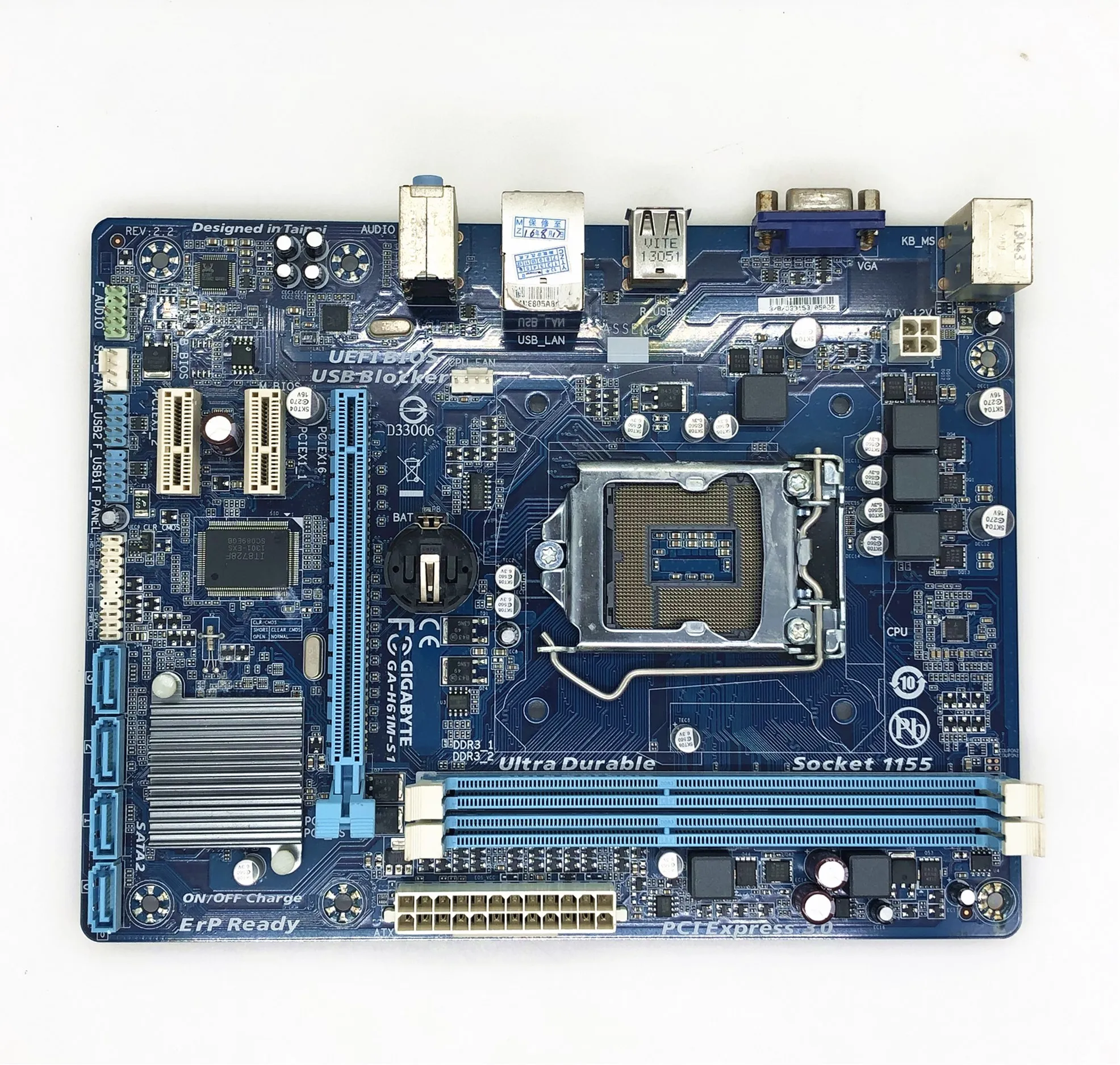 

GIGABYTE GA-H61M-S1 Desktop Motherboard for intel H61 Socket LGA 1155 i3 i5 i7 DDR3 16G uATX Original H61M-S1 PC