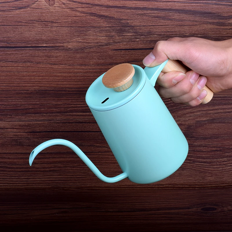 coffee drip pot Teflon coating long mouth spout teapot water jug stainless steel coffee kettle 600ml Airflow brewer drip coffee