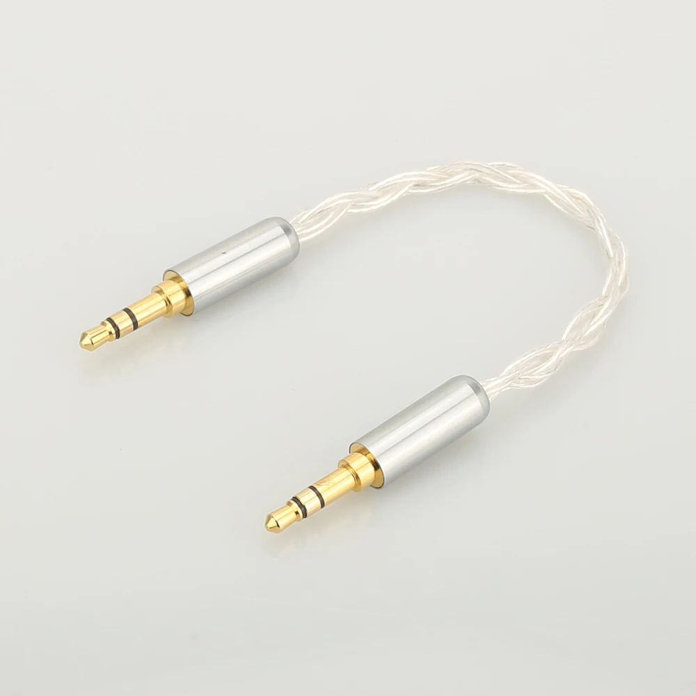 

Audiocrast 10cm Silver Plated 3.5mm Male to 3.5mm Male Stereo Audio Hifi Audio cable car AUX wire jump cable