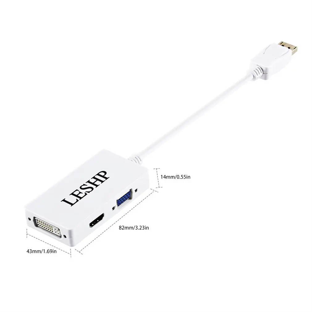 3 в 1 Thunderbolt Mini display port MINI DP Мужской к HDMI DVI VGA Женский адаптер конвертер кабель для