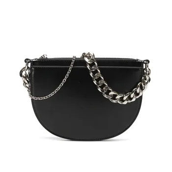 

2020 new cowhide thick chain semi-circular bag female messenger small bag tide luxury handbags women bags designer
