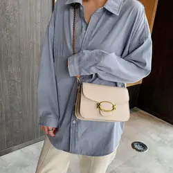 2019 новая Корейская версия простая наклонная маленькая квадратная сумка модная текстура летняя сумка на одно плечо с цепочкой
