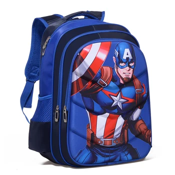

3D Cartoon Iron Captain America Boy Girl Children Kindergarten School bag Teenager Schoolbags Student Backpacks
