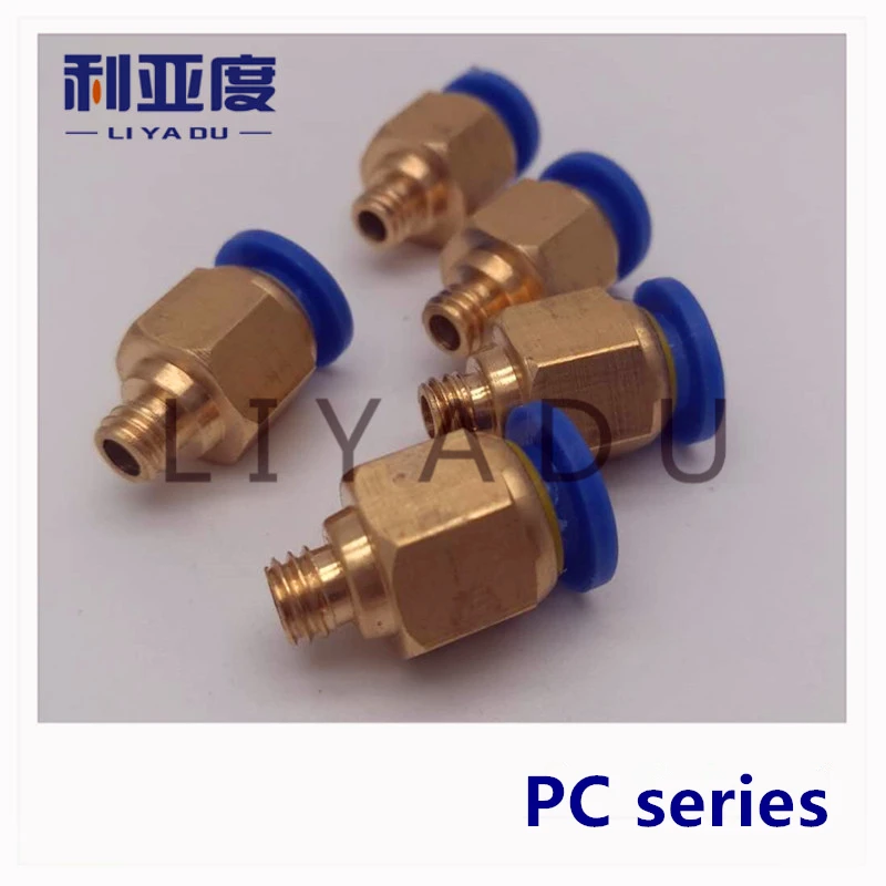 Пневматические фитинги 10 шт. push трубка PC прямая наружная резьба M5 M6 1/8 1/4 3/8 1/2 к