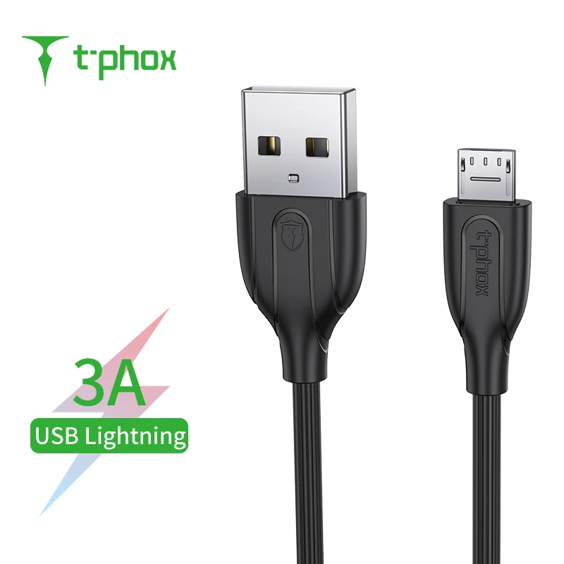 T-phox Micro USB кабель Android зарядное устройство супер-прочный QC 3 0 быстрая