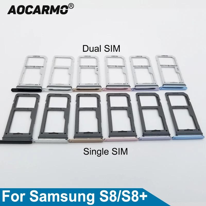 Ofertas Especiales Aocarmo-bandeja de plástico para tarjeta Sim, soporte de ranura individual/Dual para Samsung Galaxy S8, SM-G9500, G950F, S8 Plus, SM-G955, S8 + 3BjOL0YZb