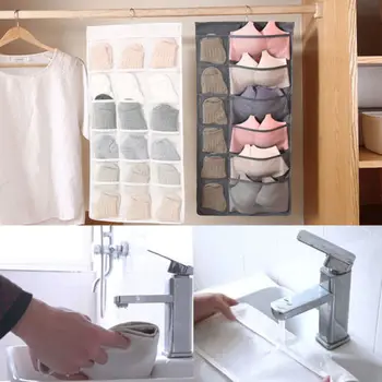 

Underwear Bra Socks Organizer Clothing Storage Bag Pockets Wardrobe Hang Bag Y6Y00142