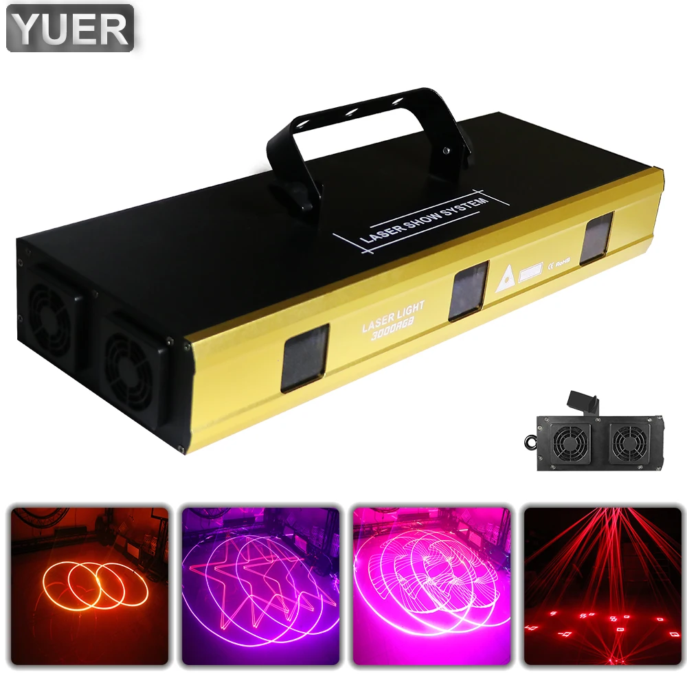 3 Augen RGB Lichteffekt RGB DMX Laser DJ Projektor Disco Party Bühnenbeleuchtung 