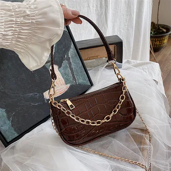 

Ladies Shoulder Bags Ladies Crocodile Pattern All-match Messenger Bag Brand Ladies Handbags Ladies Pu Leather Messenger Bags