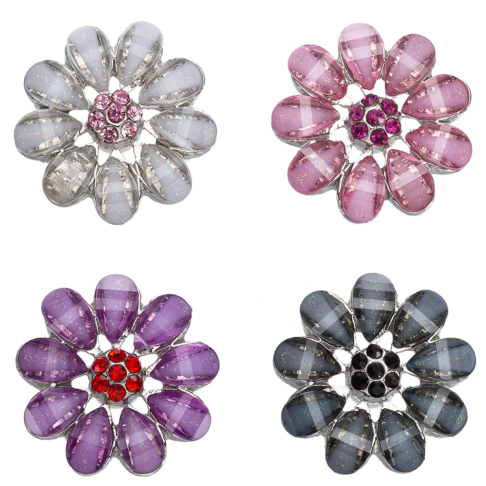 Новые металлические заколка цветок Ювелирная Кнопка 18 мм застёжка бусинка