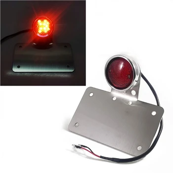 

Motorcycle Rear Tail Brake Light Rear Stop Brake Light Stainless Steel Mount License Plate Bracket Lamp