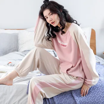 

[Seconds] Pure Cotton Charm WOMEN'S Long Sleeve Trousers Pajamas Suit-Outer Wear
