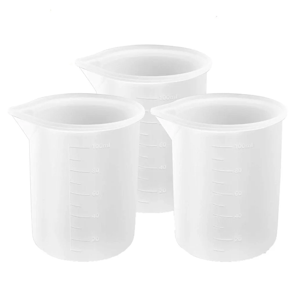 

3Pcs 100ml Silicone Measuring Cup Resin Glue DIY Tool Jewelry Make Practical Good Grips Home Kitchen Measuring Gadgets Supplies