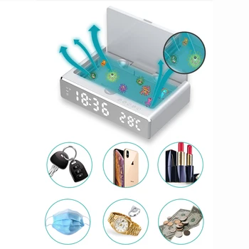 

Sl-T15 5V Portable Dual UV Light Sterilizer Box Jewelry Phones Cleaner Personal Mask Sanitizer Disinfection Case With USB Cable