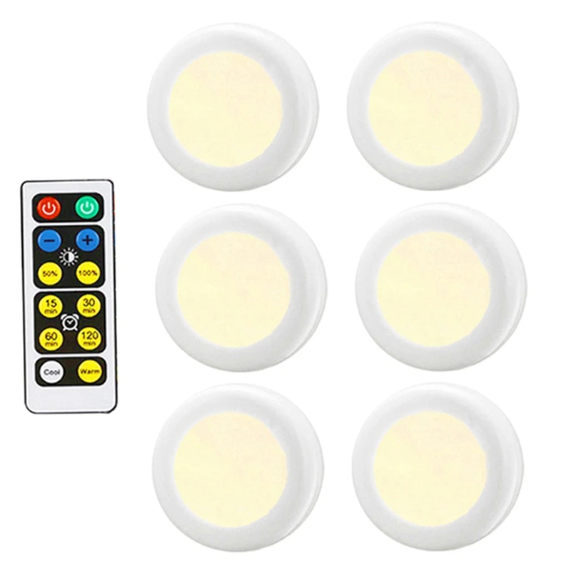 

ABUI-Warm White+White Double Color Dimmable Press Sensor Led Under Cabinets Lights Wireless Led Puck Lights Led Closet Kitchen L