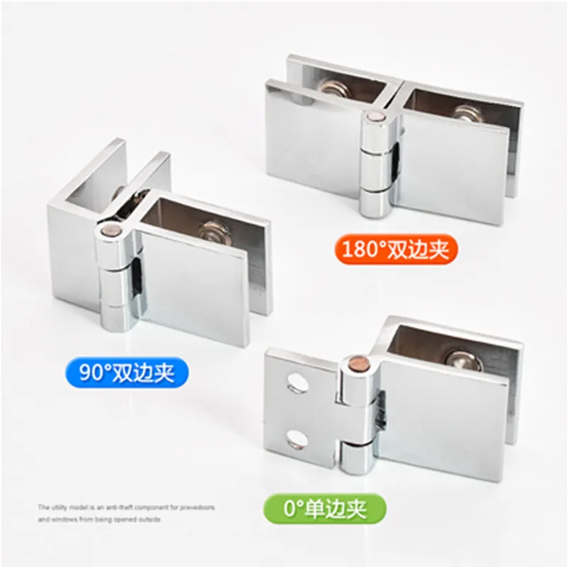 Door Hinges 4 PCS Cabinet Glass Wine Door Suitable for glass thickness 5-8mm 90/180/0 degree