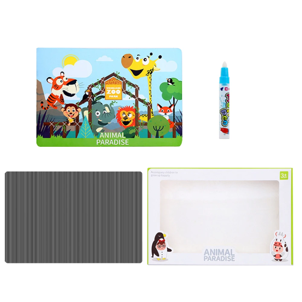 Educational Painting Toys 3D Animation Magic Box Grating Jigsaw Puzzle Will Move the Card Animal Cognitive Painting Toys - Цвет: A1