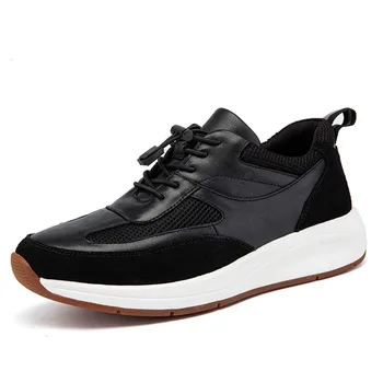 

High Quality Genuine Leather breathable sneaker fashion boots men casual shoes, Leisure shoes autumn British retro cowhide