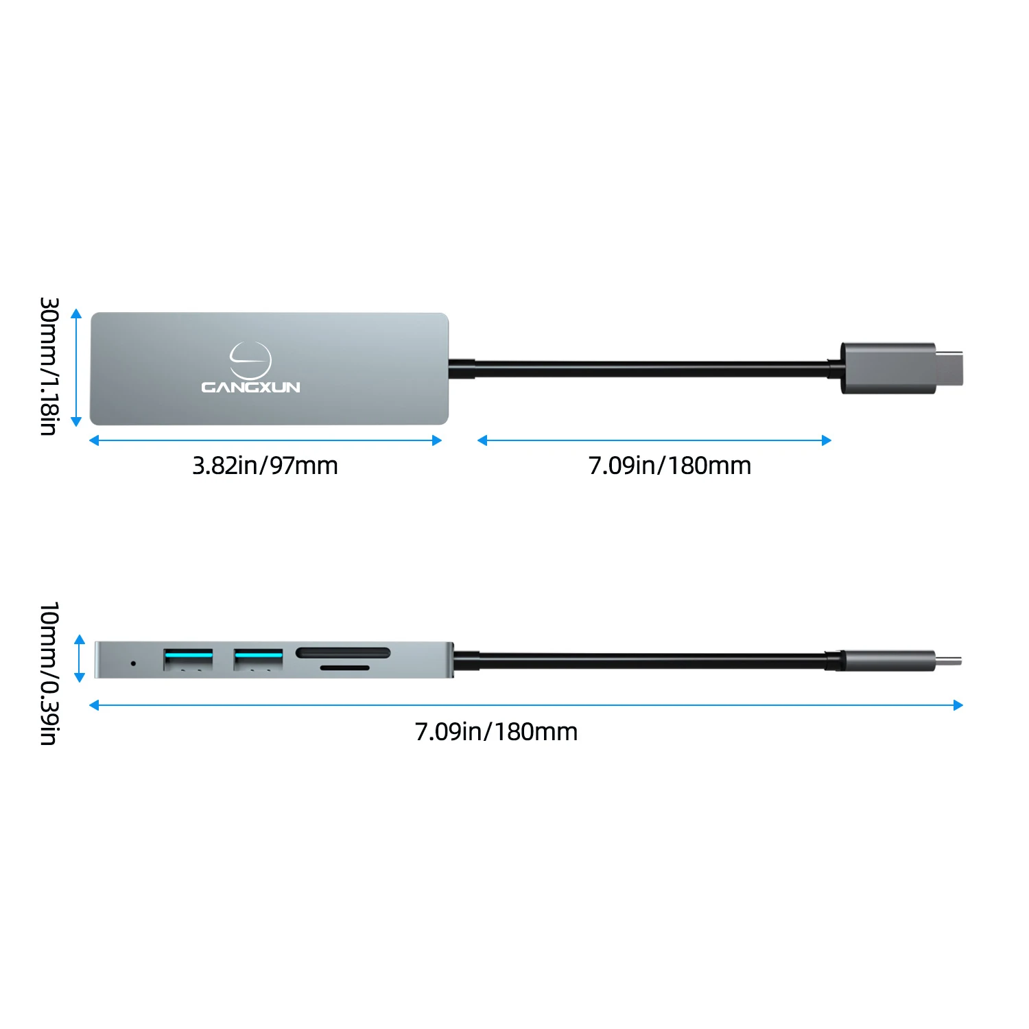 USB C концентратор Ультратонкий USB C адаптер с SD TF кард-ридер порты для MacBook Pro iMac, Google Chromebook Pixelbook, XPS