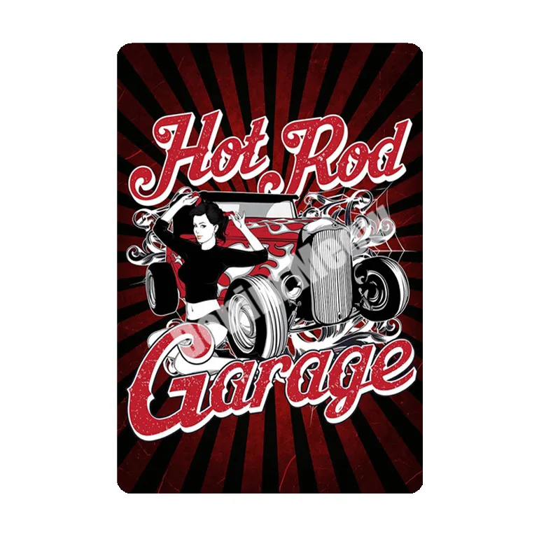 HOT ROD табличка винтажная металлическая жестяная вывеска Бар Паб декоративные тарелки папа гараж наклейки на стену художественный плакат рождественские украшения для дома подарок MN35