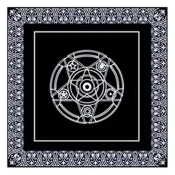

Black Tarot Tablecloth 49x49cm Non-woven Board Game Textiles Tarot Table Cover Playing Cards Pentacle Tarot Game Tablecloth