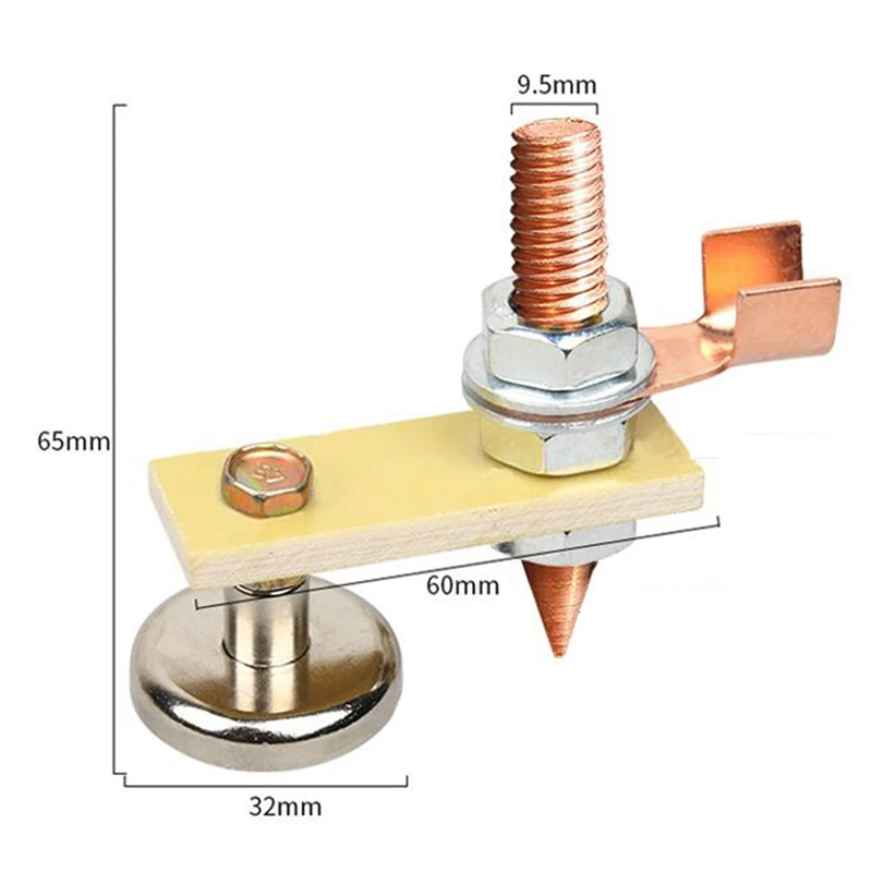 Abrazadera de tierra magnética conductora para soldadura