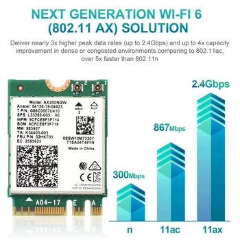 

Network Card For Intel AX200 WiFi 6 AX200NGW WiFi Network Card 802.11ax MU-MIMO 160MHz BT5.0
